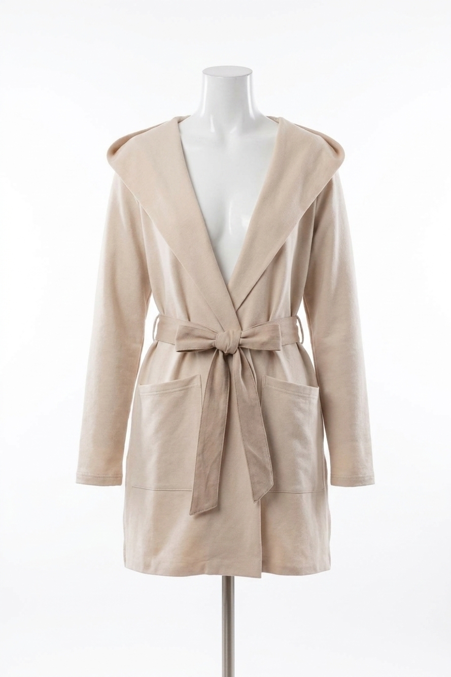 NEW HEM & THREAD leah hooded coat in beige
